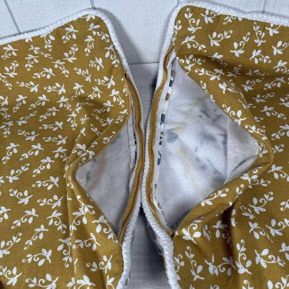 Yellow Embroidered Claudia Pillow Covers 20x20 (Set Of 2) Kirkland's Floral - Picture 11 of 16